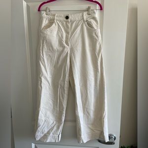 High waisted cropped corduroy pants
